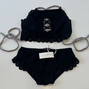NWT Planet Sea Ruffle Bikini with Metallic Detail